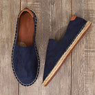 Men's Summer Shoes - Flat - Slip-On - Lightweight Shoes - Men's Espadrilles-Loafers-Chaps of London-Blue-38-Chaps of London