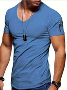 Men's T-Shirt | Casual | Lightweight | V-Neck T-Shirt | Men's Clothing-Chaps of London-Royal Blue-S-Chaps of London