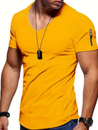 Men's T-Shirt | Casual | Lightweight | V-Neck T-Shirt | Men's Clothing-Chaps of London-Sunshine Yellow-S-Chaps of London