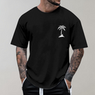 Men's T-Shirt - Palm Tree Print - Relaxed Fit - Crew Neck T-Shirt - Men's Clothing-Chaps of London-Chaps of London