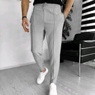 Men's Trousers - Elastic Waist - Drawstring - Casual Pants - Stylish Joggers-Pants-Chaps of London-Light Gray-S-Chaps of London