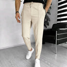 Men's Trousers - Elastic Waist - Drawstring - Casual Pants - Stylish Joggers-Pants-Chaps of London-Light Khaki-S-Chaps of London