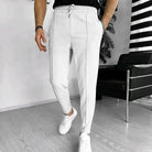 Men's Trousers - Elastic Waist - Drawstring - Casual Pants - Stylish Joggers-Pants-Chaps of London-White-S-Chaps of London