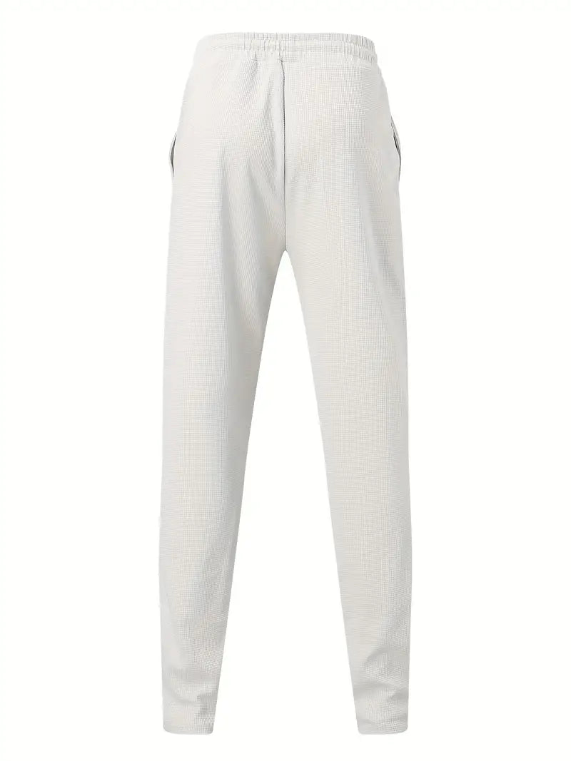 Men's Trousers - Elastic Waist - Drawstring - Slim Fit Joggers - Waffle Pants-Chaps of London-Chaps of London