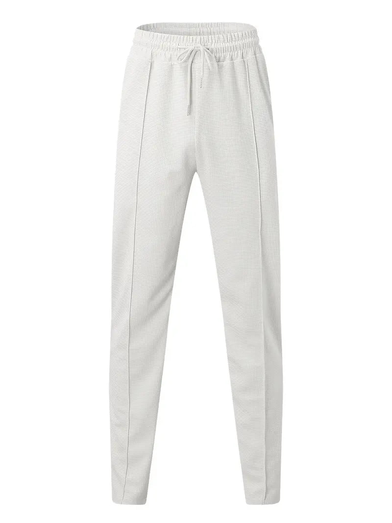 Men's Trousers - Elastic Waist - Drawstring - Slim Fit Joggers - Waffle Pants-Chaps of London-Chaps of London