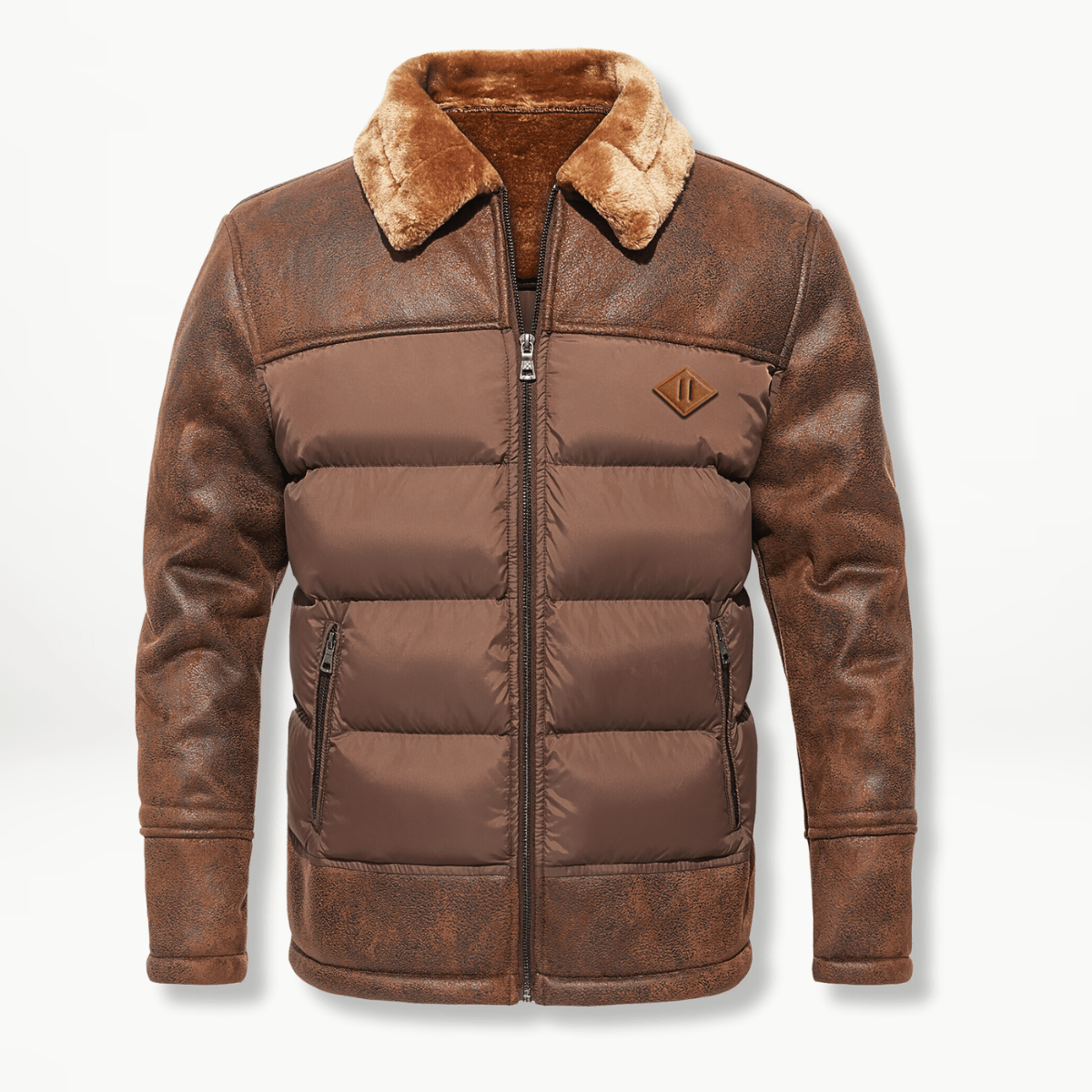 Men's Winter Jacket | Padded | Fur Collar | Puffer Jacket | Down Jacket-Winterjacken-Chaps of London-Brown-S-Chaps of London