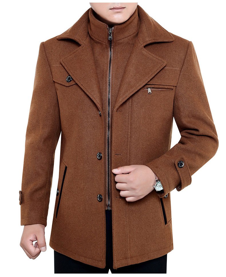 Men's Wool Trench Coat - Single Breasted - Zipped Up - Wool Coat - Men's Winter Jackets-Chaps of London-Chaps of London