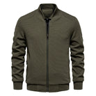 Men's Zip Up Sweatshirt - Casual Full Zip Bomber Sweatshirt Jacket with Pockets-Chaps of London-Green-S-Chaps of London
