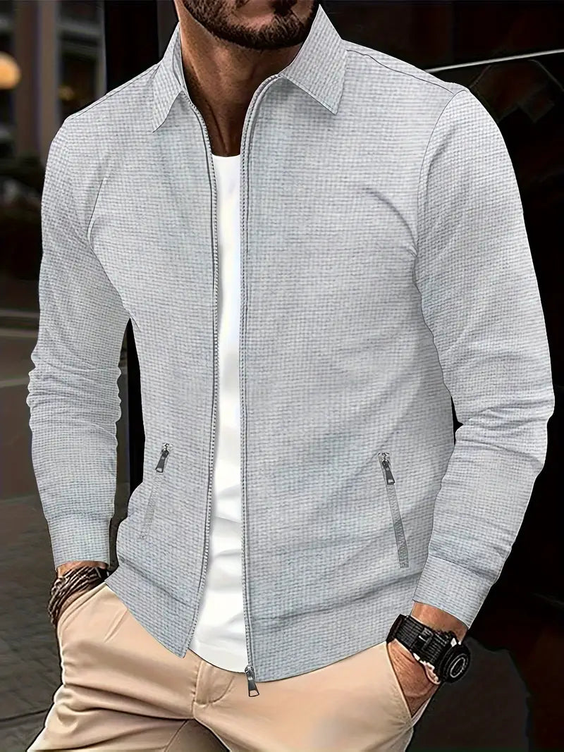 Men's Zip Up Sweatshirt - Full Zip - Pockets - Zip Up Sweater - Men's Jacket-Vest man-Chaps of London-Light Gray-S-Chaps of London