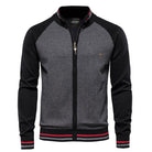 Men's Zip-Up Sweatshirt - Lightweight - Full Zip - Summer Jacket - Men's Clothing-Chaps of London-Black-S-Chaps of London