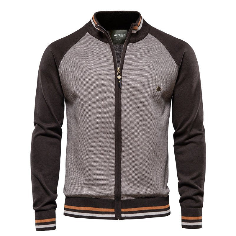 Men's Zip-Up Sweatshirt - Lightweight - Full Zip - Summer Jacket - Men's Clothing-Chaps of London-Brown-S-Chaps of London