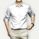 Non Iron Shirt - Anti Wrinkle - Button-Up - Dress Shirt - Men's Shirts-Men's long sleeve top-Chaps of London-White-S-Chaps of London