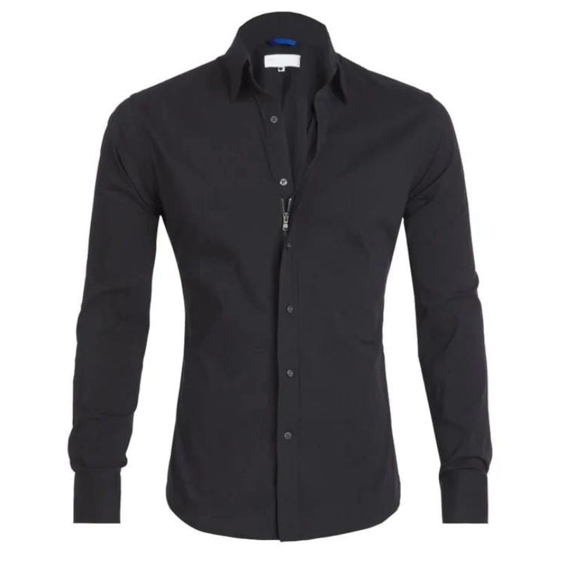 Non Iron Shirt -Button-Up - Long Sleeve - Dress Shirt - Men's Shirt-Chaps of London-Black-S-Chaps of London