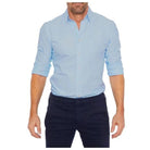 Non Iron Shirt -Button-Up - Long Sleeve - Dress Shirt - Men's Shirt-Chaps of London-Blue-S-Chaps of London