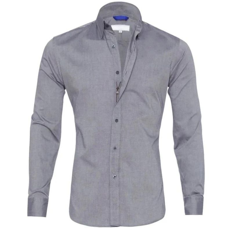 Non Iron Shirt -Button-Up - Long Sleeve - Dress Shirt - Men's Shirt-Chaps of London-Gray-S-Chaps of London