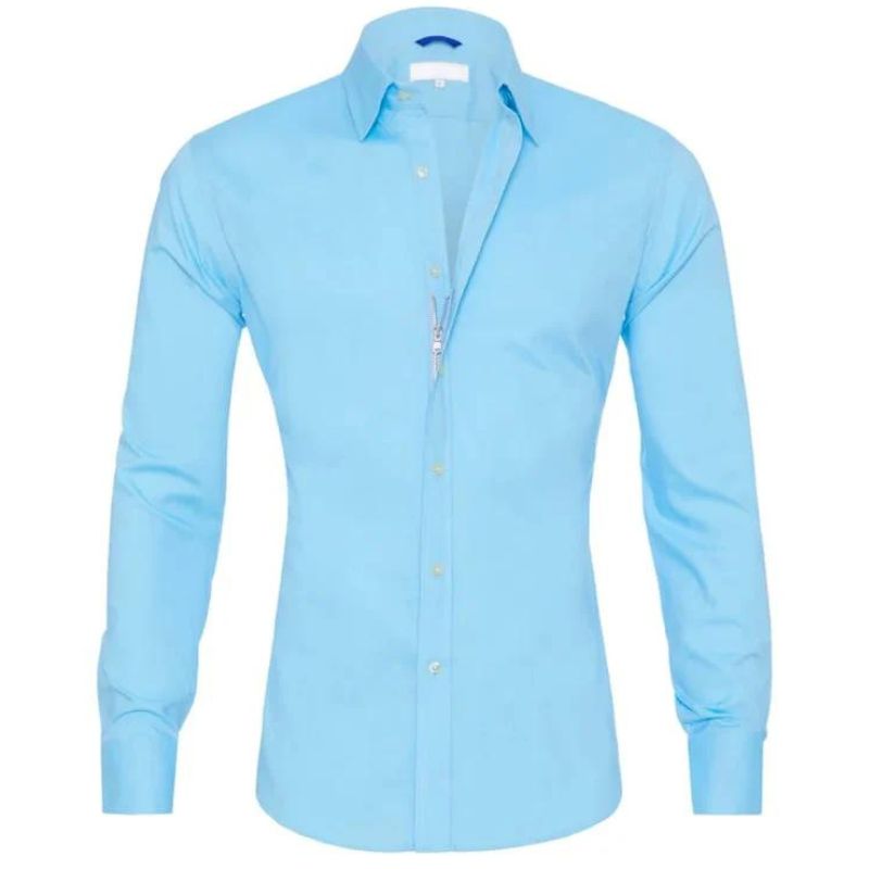 Non Iron Shirt -Button-Up - Long Sleeve - Dress Shirt - Men's Shirt-Chaps of London-Light Blue-S-Chaps of London