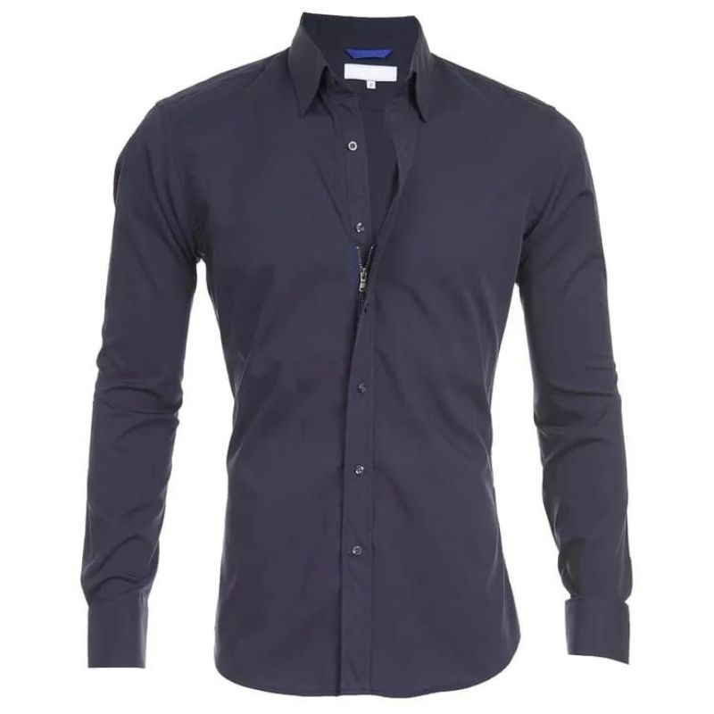 Non Iron Shirt -Button-Up - Long Sleeve - Dress Shirt - Men's Shirt-Chaps of London-Navy blue-S-Chaps of London