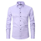 Non-Iron Shirt | Long Sleeve | Button-Up | Dress Shirt | Men's Shirts-Men's long sleeve top-Chaps of London-Lilac-S-Chaps of London