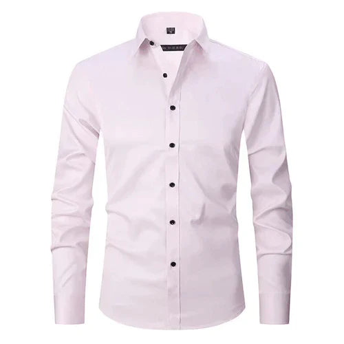 Non-Iron Shirt | Long Sleeve | Button-Up | Dress Shirt | Men's Shirts-Men's long sleeve top-Chaps of London-Pink-S-Chaps of London