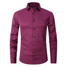Non-Iron Shirt | Long Sleeve | Button-Up | Dress Shirt | Men's Shirts-Men's long sleeve top-Chaps of London-Purple-S-Chaps of London