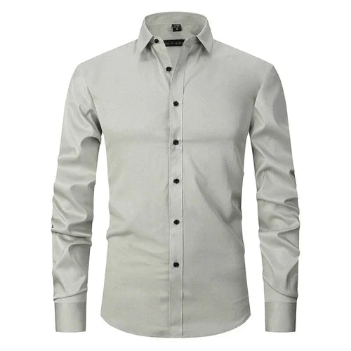 Non-Iron Shirt | Long Sleeve | Button-Up | Dress Shirt | Men's Shirts-Men's long sleeve top-Chaps of London-Tea Green-S-Chaps of London