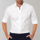 Non Iron Shirt - Wrinkle Free - Collared - Dress Shirt - Men's Button-Up Shirt-Chaps of London-White-XS-Chaps of London