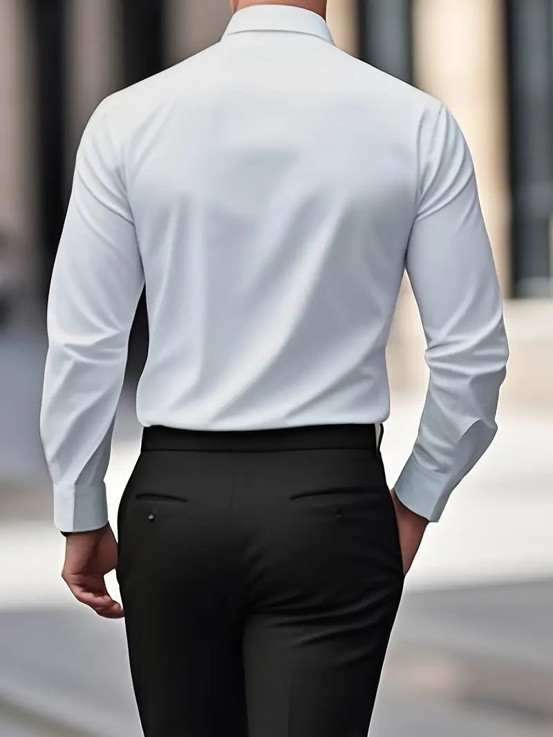 Non Iron Shirt | Wrinkle Free | Slim Fit | Button-Up Shirt | Men's Shirts-Men’s Dress Shirt-Chaps of London-Chaps of London