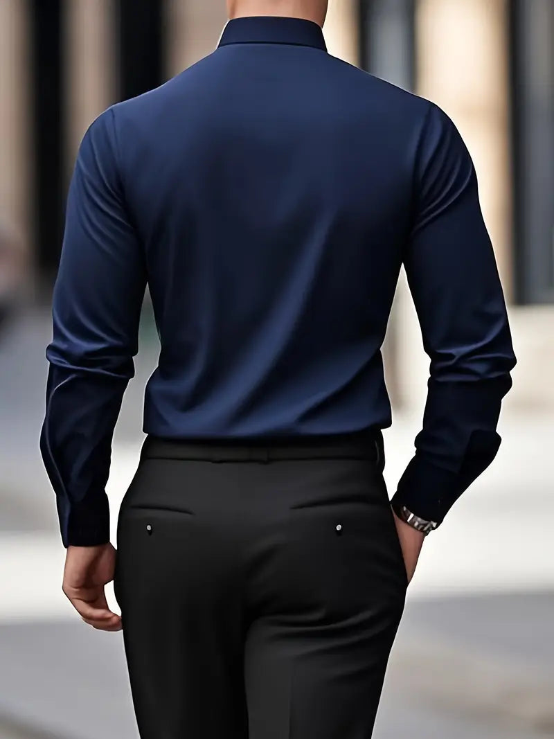 Non Iron Shirt | Wrinkle Free | Slim Fit | Button-Up Shirt | Men's Shirts-Men’s Dress Shirt-Chaps of London-Chaps of London