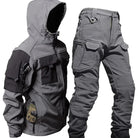 Outdoor Clothes - Men's Waterproof Tactical Jacket and Cargo Pants Set-Men's outdoor jacket and pants set-Chaps of London-Gray-S-Chaps of London