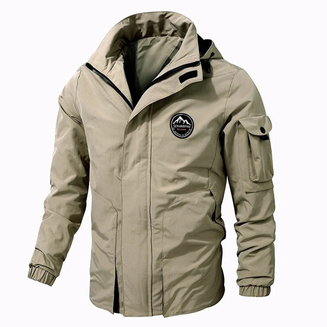 Outdoor Jacket | Hooded | Waterproof | Windbreaker Jacket | Men's Jacket-Fashion Men Jacket Bomber Fall-Chaps of London-Khaki-S-Chaps of London