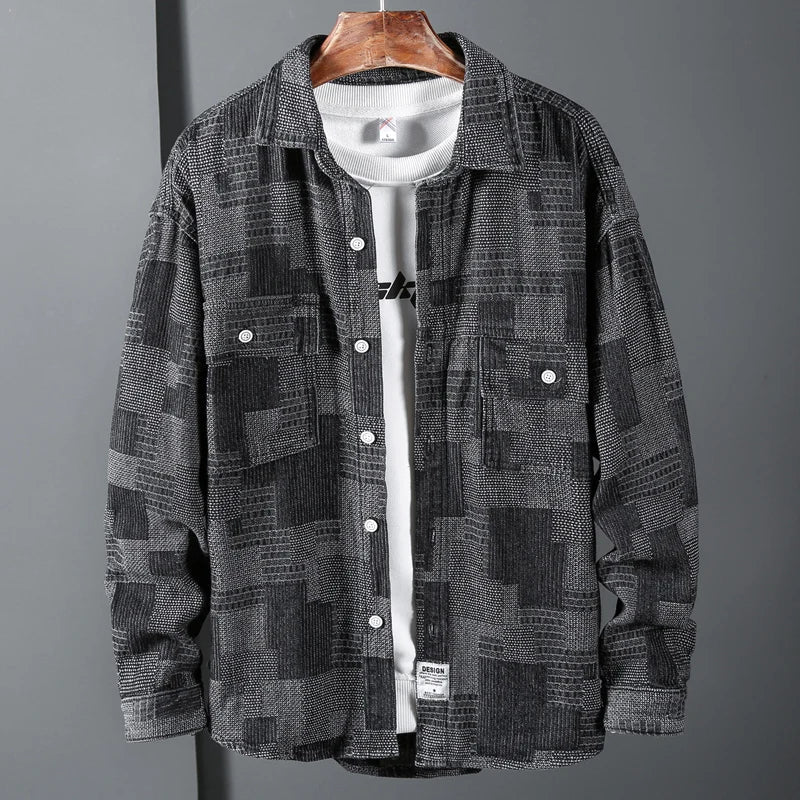 Overshirt - Button-Up - Long Sleeve - Shirt Jacket - Men's Clothing-Chaps of London-Black-S-Chaps of London