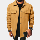 Overshirt - Men's Button-Up Shirt Jacket with Breast Pockets-Fashion Men Shirt Shacket Fall-Chaps of London-Yellow-S-Chaps of London