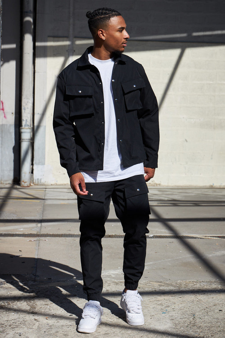 Overshirt - Men's Long Sleeve Button-Up Shirt with Breast Pockets-Chaps of London-Chaps of London