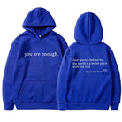 Oversized Hoodie - Unisex Warm Printed Text Pullover Hoodie-Sweatshirts & Hoodies-Chaps of London-Blue-S-Chaps of London