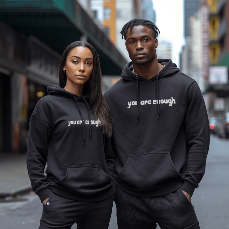 Oversized Hoodie - Unisex Warm Printed Text Pullover Hoodie-Sweatshirts & Hoodies-Chaps of London-Chaps of London