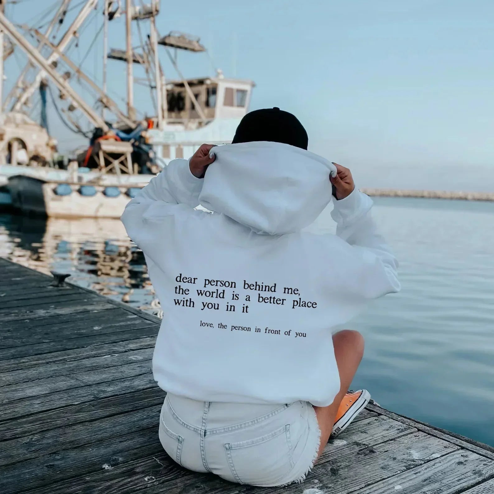 Oversized Hoodie - Unisex Warm Printed Text Pullover Hoodie-Sweatshirts & Hoodies-Chaps of London-Chaps of London