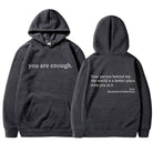 Oversized Hoodie - Unisex Warm Printed Text Pullover Hoodie-Sweatshirts & Hoodies-Chaps of London-Dark Grey-S-Chaps of London