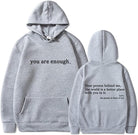 Oversized Hoodie - Unisex Warm Printed Text Pullover Hoodie-Sweatshirts & Hoodies-Chaps of London-Grey-S-Chaps of London