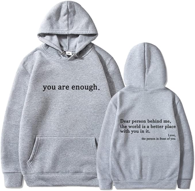 Oversized Hoodie - Unisex Warm Printed Text Pullover Hoodie-Sweatshirts & Hoodies-Chaps of London-Grey-S-Chaps of London