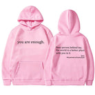 Oversized Hoodie - Unisex Warm Printed Text Pullover Hoodie-Sweatshirts & Hoodies-Chaps of London-Pink-S-Chaps of London