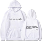 Oversized Hoodie - Unisex Warm Printed Text Pullover Hoodie-Sweatshirts & Hoodies-Chaps of London-White-S-Chaps of London