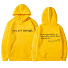 Oversized Hoodie - Unisex Warm Printed Text Pullover Hoodie-Sweatshirts & Hoodies-Chaps of London-Yellow-S-Chaps of London