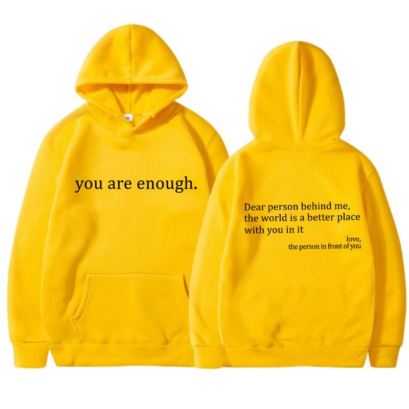 Oversized Hoodie - Unisex Warm Printed Text Pullover Hoodie-Sweatshirts & Hoodies-Chaps of London-Yellow-S-Chaps of London