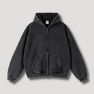 Oversized Hoodie | Zip-Up | Washed | Zipper Hoodie | Hoodie for Men-Chaps of London-Black-XS-Chaps of London