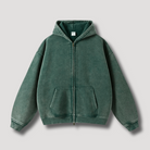 Oversized Hoodie | Zip-Up | Washed | Zipper Hoodie | Hoodie for Men-Chaps of London-Green-XS-Chaps of London