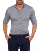 Oxford Shirt | Wrinkle Free | Button-Up | Dress Shirt | Men' Non Iron Shirt-Shirts-Chaps of London-Gray-XS-Chaps of London