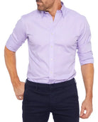 Oxford Shirt | Wrinkle Free | Button-Up | Dress Shirt | Men' Non Iron Shirt-Shirts-Chaps of London-Lavender-XS-Chaps of London