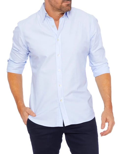 Oxford Shirt | Wrinkle Free | Button-Up | Dress Shirt | Men' Non Iron Shirt-Shirts-Chaps of London-Light Blue-XS-Chaps of London