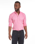 Oxford Shirt | Wrinkle Free | Button-Up | Dress Shirt | Men' Non Iron Shirt-Shirts-Chaps of London-Pink-XS-Chaps of London