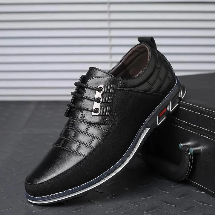 Oxford Shoes - Men's Classic Everyday Lace-Up Shoes-Chaps of London-Black-38-Chaps of London